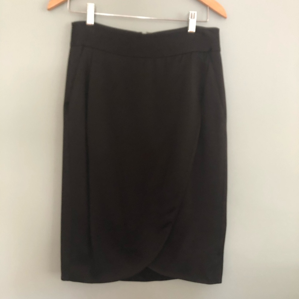 Banana Republic Black Satin Tulip Skirt